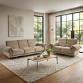 Furniture Of America Silon Modern 2 Piece Premium Fabric Oversized Seating Power Sofa And Loveseat Set With Usb Ports