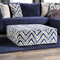Furniture Of America Slaren Transitional Navy Microfiber Ottoman