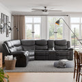 Furniture Of America Garmo Brown Breathable Leather L Shaped Reclining Sectional