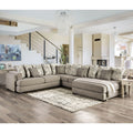 Furniture Of America Stym Transitional Grey Solid Wood Sectional