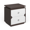 Furniture Of America Tarris Contemporary Two Tone Walnut White 2 Drawer End Table