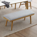 Furniture Of America Tavero Mid Century Modern Natural Solid Wood Upholstered Dining Bench