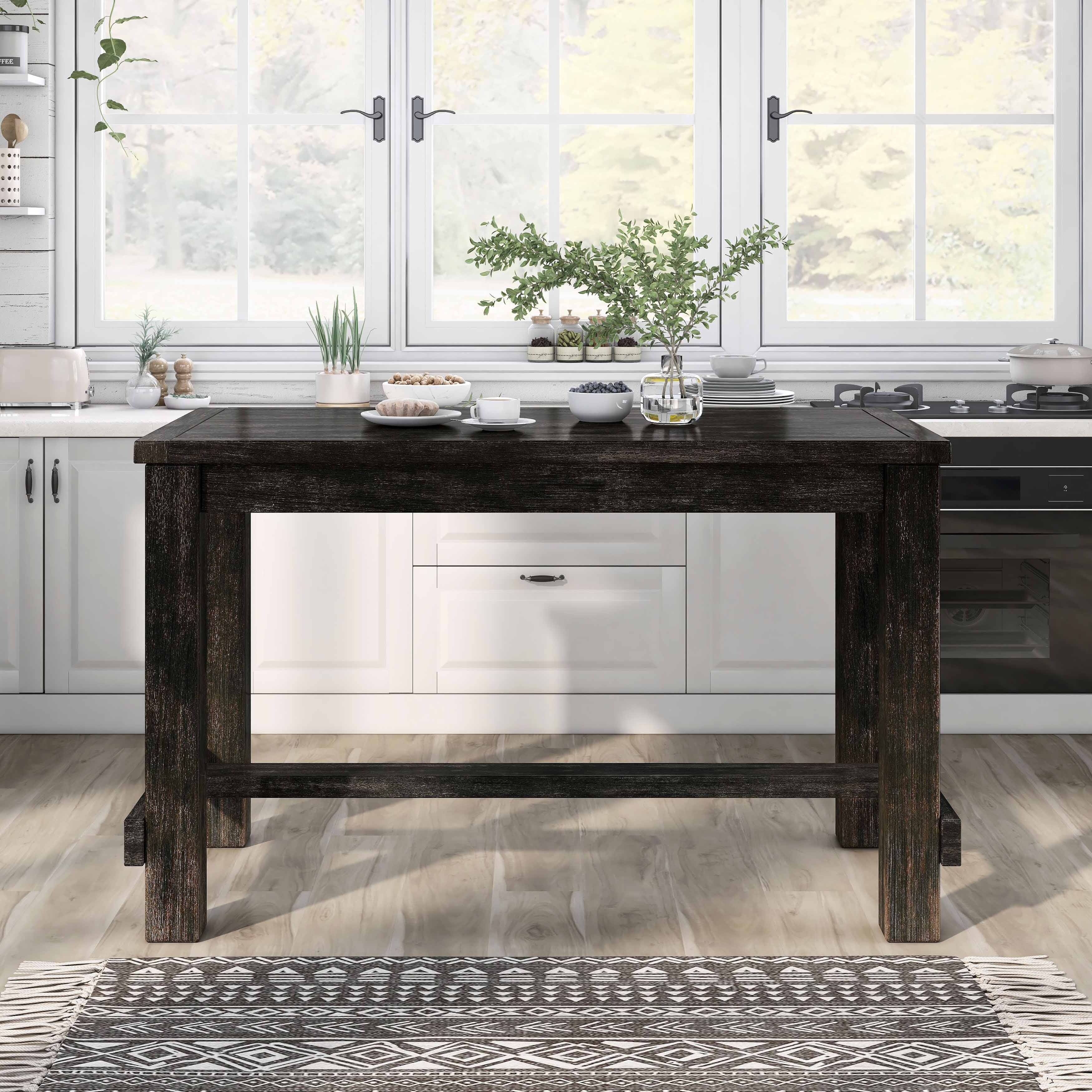 Telara Rustic Antique Black Counter Height Dining Table By Foa Antique Black