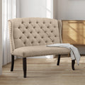 Furniture Of America Telara Tufted Wingback Loveseat Dining Bench
