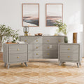 Furniture Of America Thaila Modern 3 Piece Grey Wood Dresser And 2 Nightstand Bedroom Set