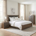 Furniture Of America Thalv Mid Century Modern 3 Piece Two Tone Dark Walnut Wood And Faux Leather Bedroom Set