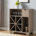 Furniture Of America Thurwald Contemporary Light Oak Wine Rack And Open Buffet