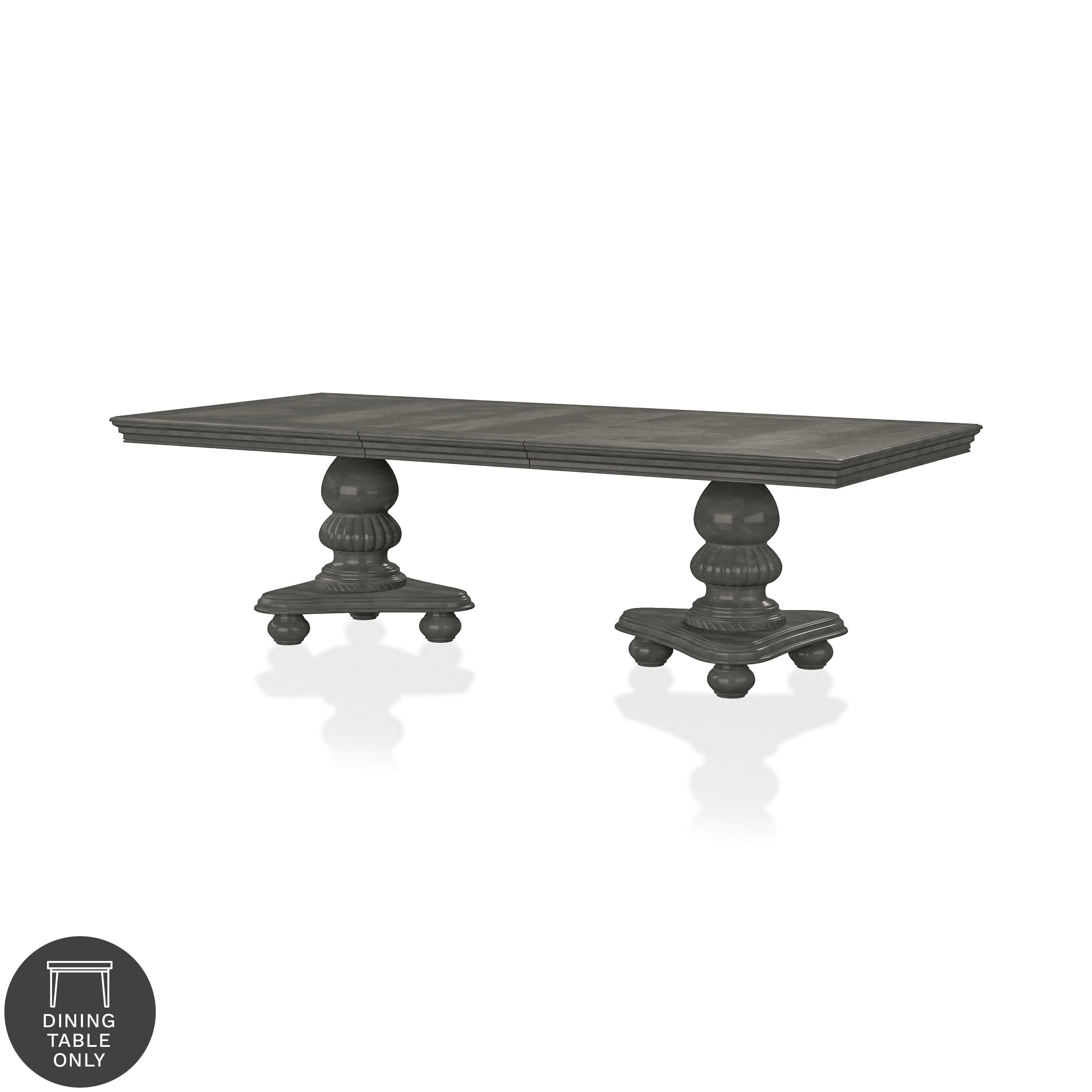 Furniture Of America Shayson Traditional Grey 103 Inch Dining Table With Leaf
