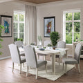 Furniture Of America Torrey Contemporary 7 Piece Fluted Antique White Dining Set
