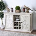 Furniture Of America Tyler Antique White Wood And Veneer Rustic Farmhouse Buffet Server