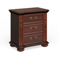 Ellianne Traditional Brown Cherry 3 Drawer Nightstand By Foa