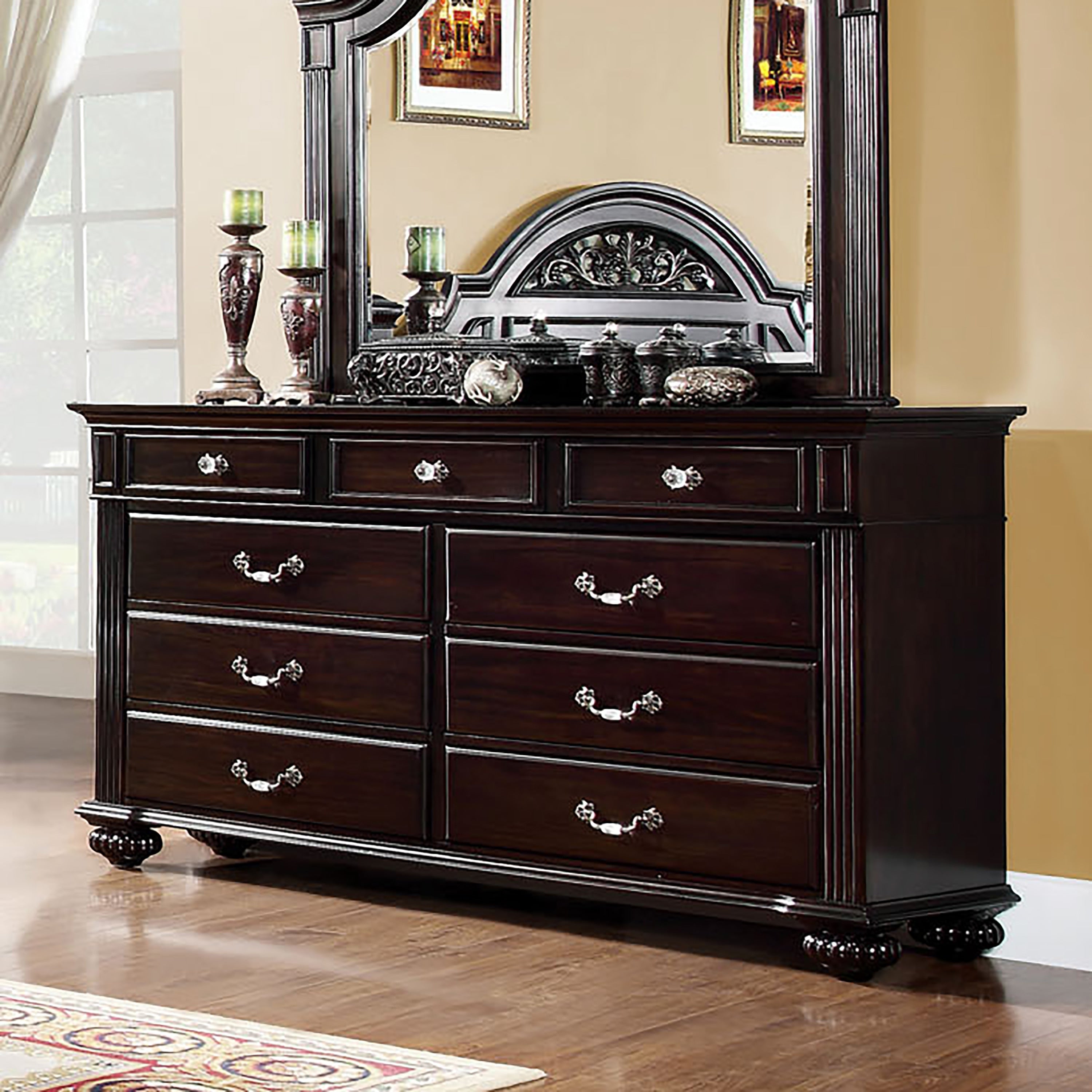 9 Drawer Dresser Dark Walnut