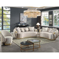 Furniture Of America Vesper Glam 3 Piece Metallic Taupe Curved Back Sofa Set With Accent Pillows