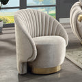 Furniture Of America Vesper Glam Metallic Taupe Curved Back Chair