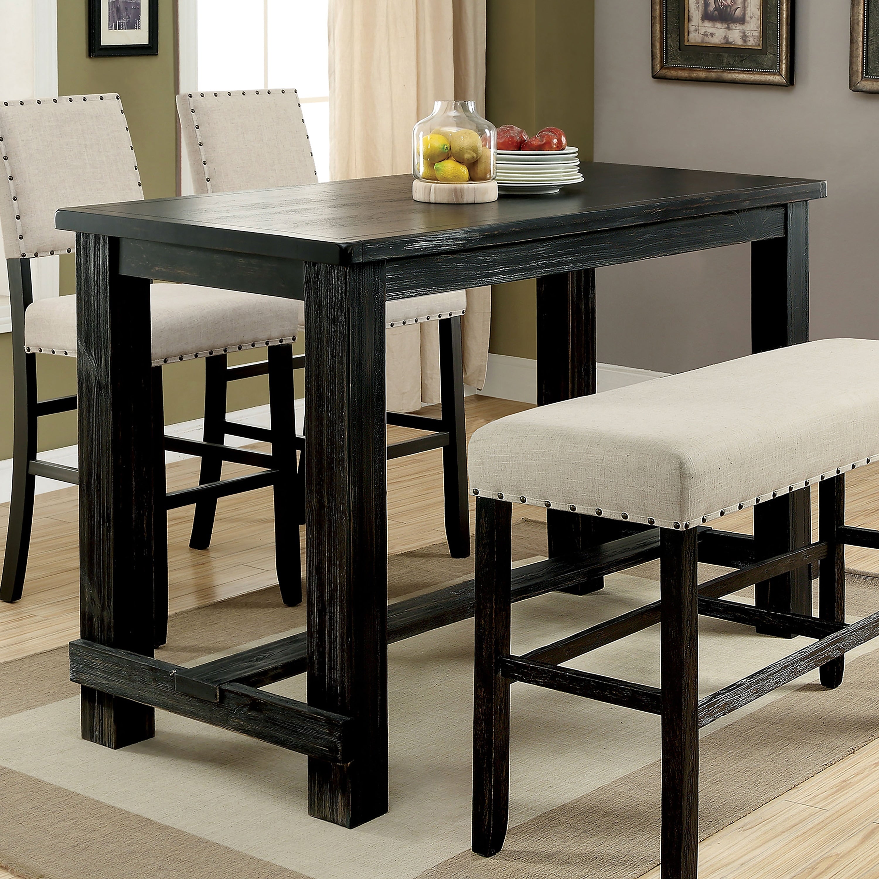Telara Contemporary Antique Black Bar Table By Foa
