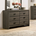 Furniture Of America Vilk Transitional Grey Solid Wood 6 Drawer Dresser