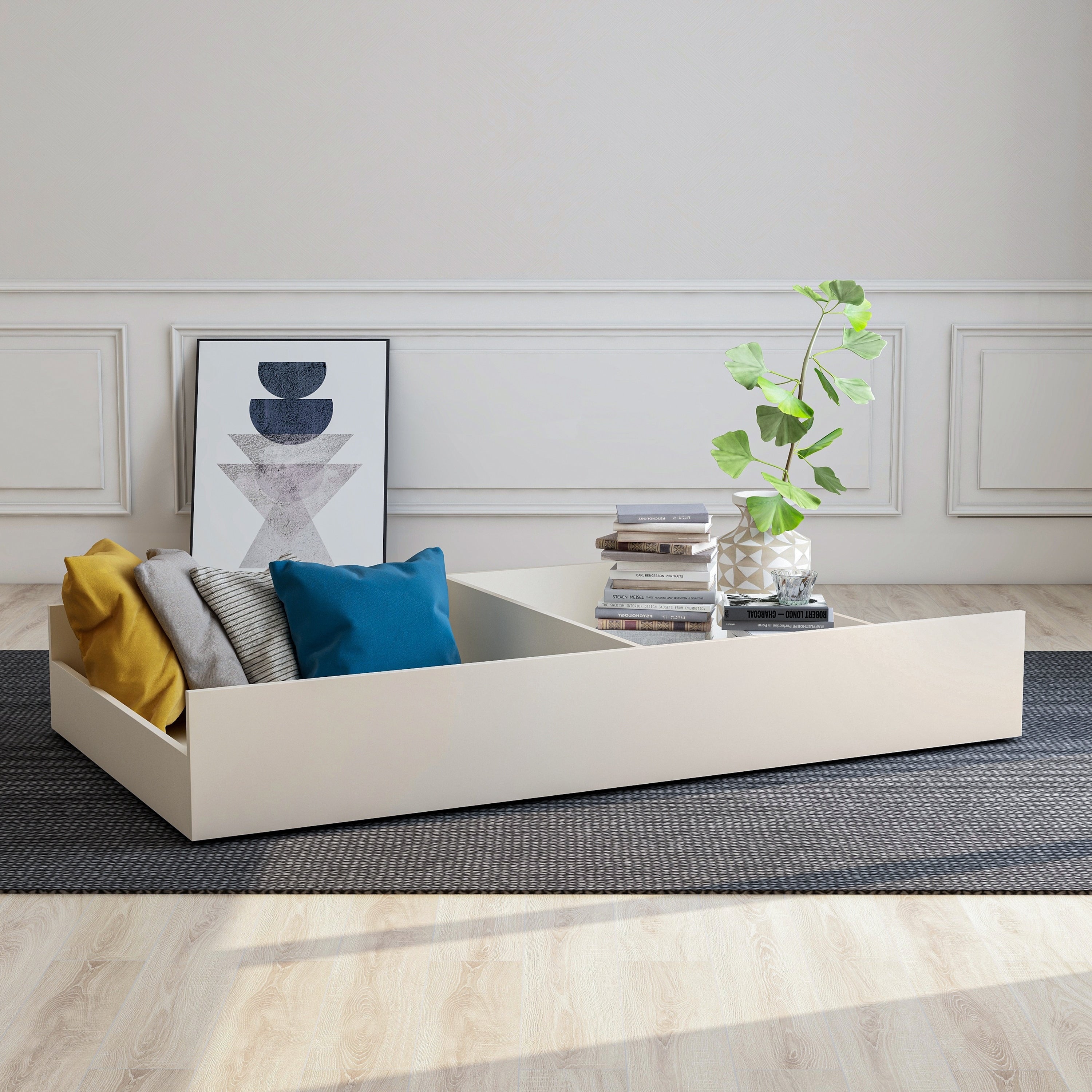 Dantasa Transitional Pearl White Trundle By Foa