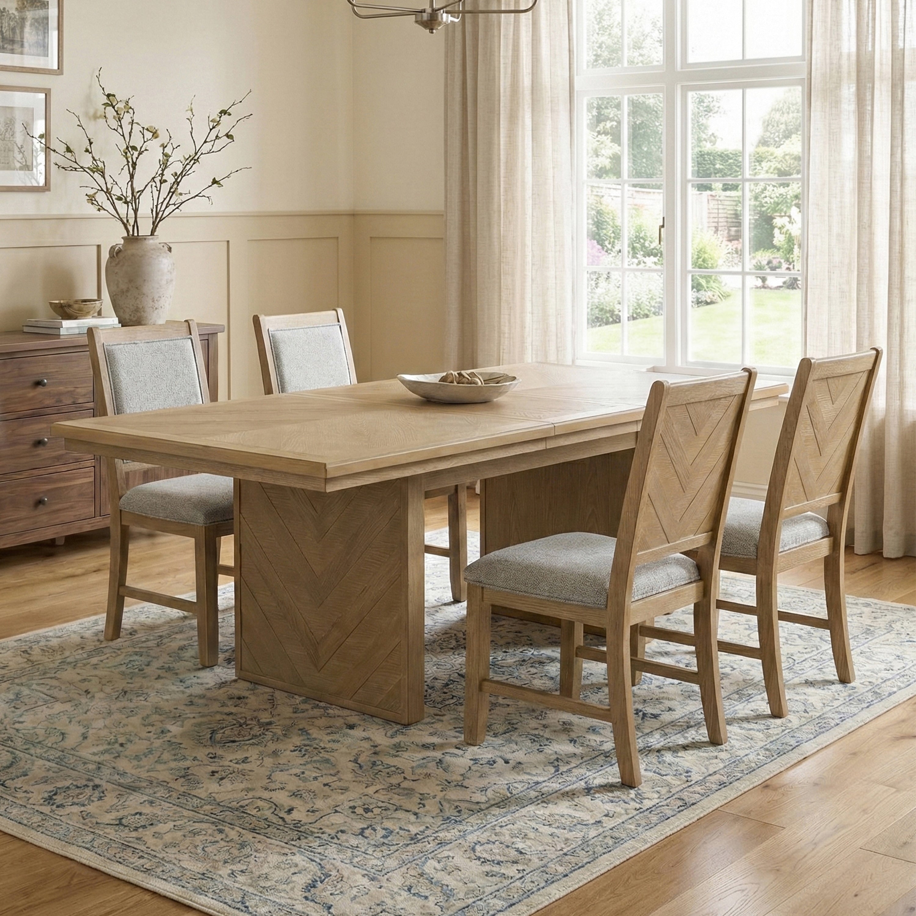 Furniture Of America Virex Rustic 5 Piece Solid Wood Extendable Dining Table Set