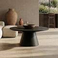 Furniture Of America Vitten Modern Solid Wood 36 Inch Cone Shaped Pedestal Base Coffee Table