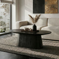 Furniture Of America Vitten Modern Solid Wood Cone Shaped Pedestal Base Oval Cocktail Table