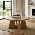 Furniture Of America Vitten Modern Solid Wood Cutout Pedestal Base Round Coffee Table