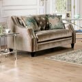 Furniture Of America Vynntransitional Gold Solid Wood Padded Loveseat