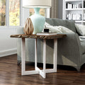 Furniture Of America Wallgren Transitional Oak And White End Table