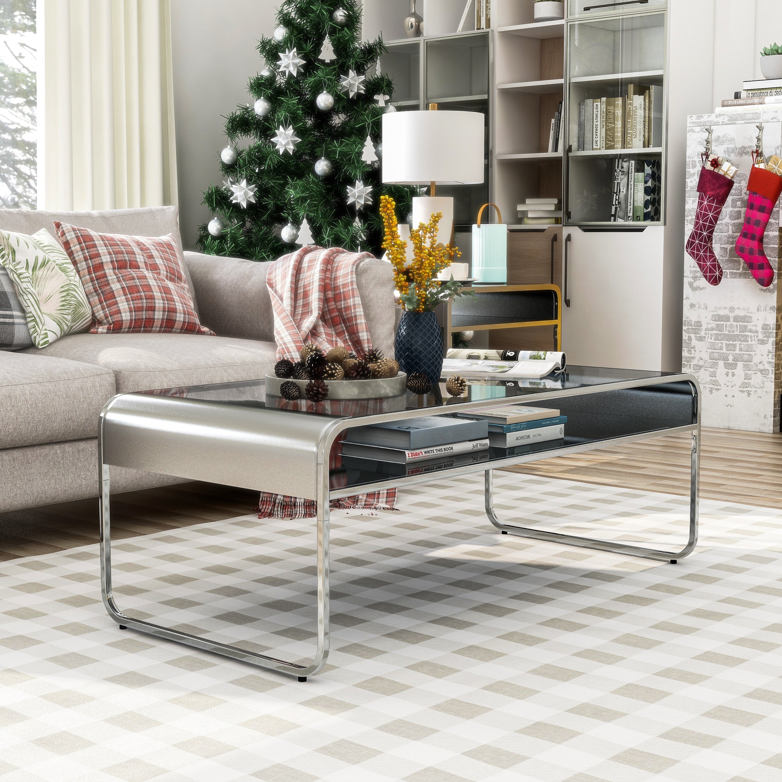 Furniture Of America Watler Contemporary Glass Top Coffee Table