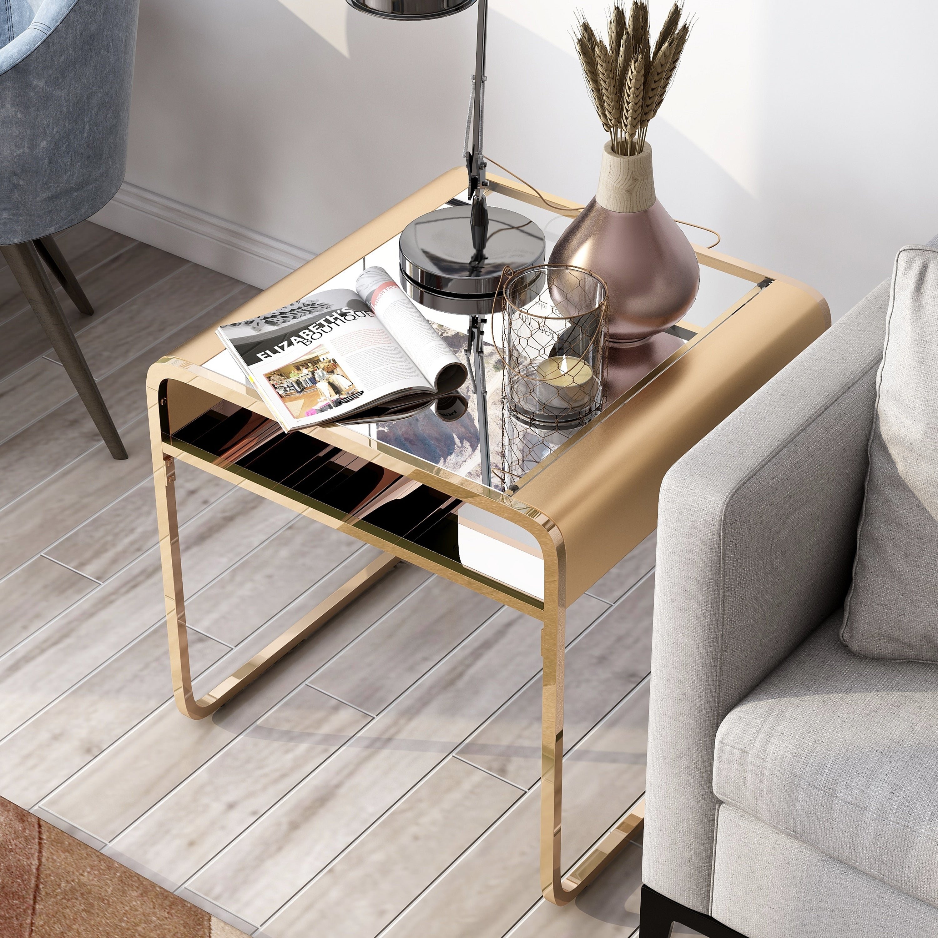 Furniture Of America Watler Contemporary Glass Top End Table