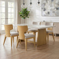 Furniture Of America Wayley Modern 5 Piece Solid Wood Genuine Marble Top Dining Table Set