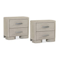 Furniture Of America Weegin Modern White Oak Solid Wood 2 Drawer Nightstand With Usb Ports Set Of 2