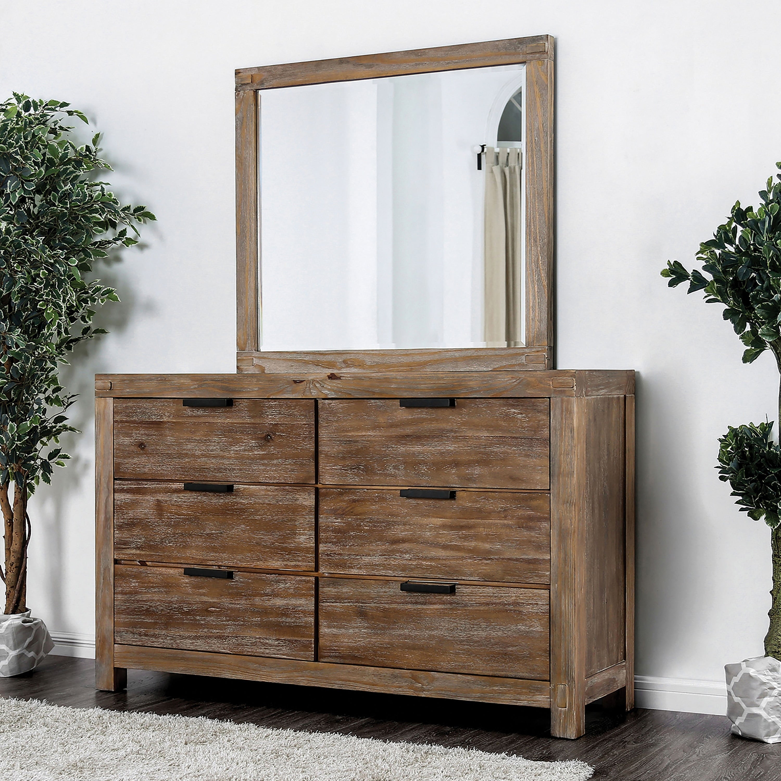 Delton Rustic Light Oak 2 Piece Dresser And Mirror Set By Foa