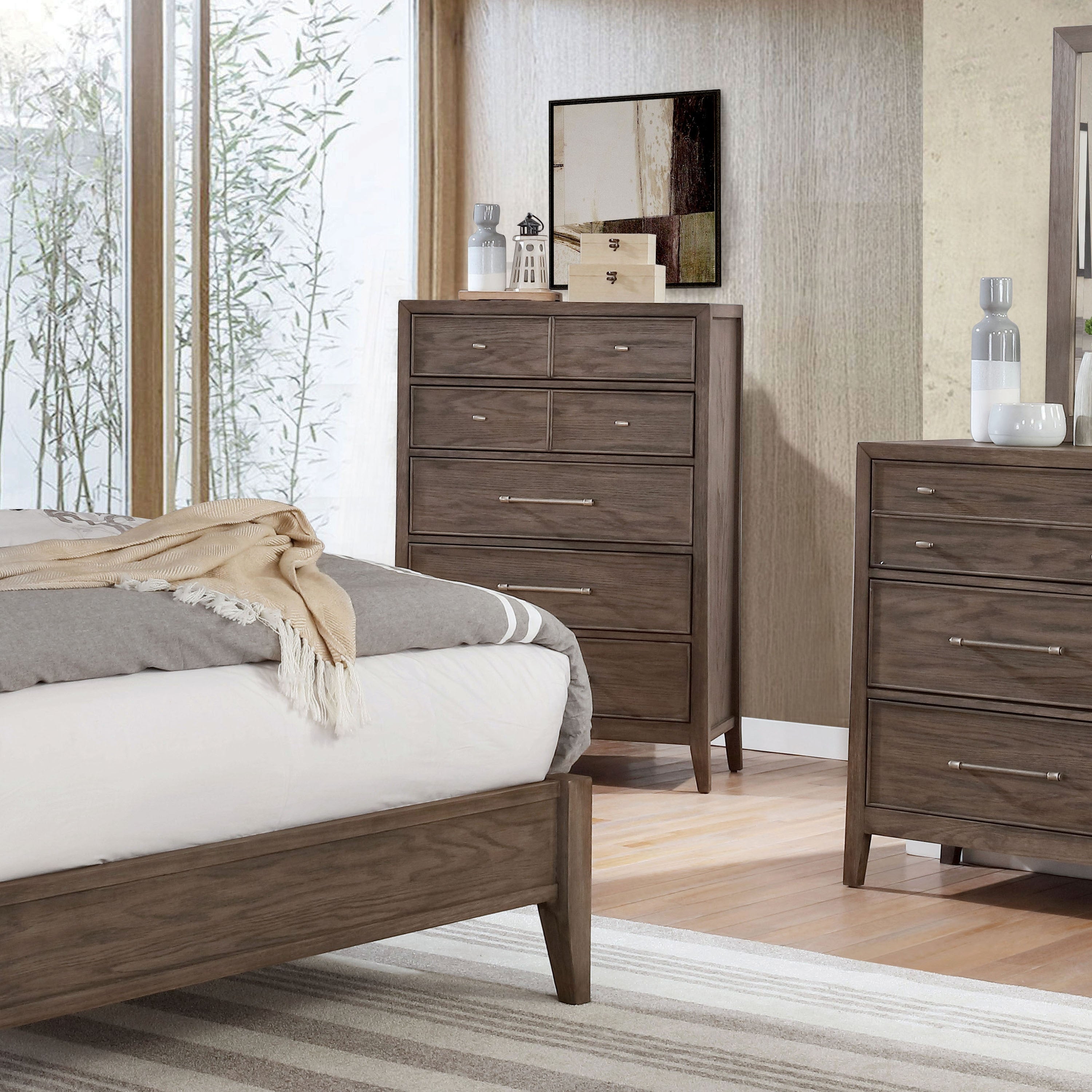Furniture Of America Wria Transitional Warm Grey Solid Wood Chest
