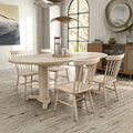 Furniture Of America Zailen Mid Century Modern 5 Piece White Oak Wood Extendable Dining Table Set