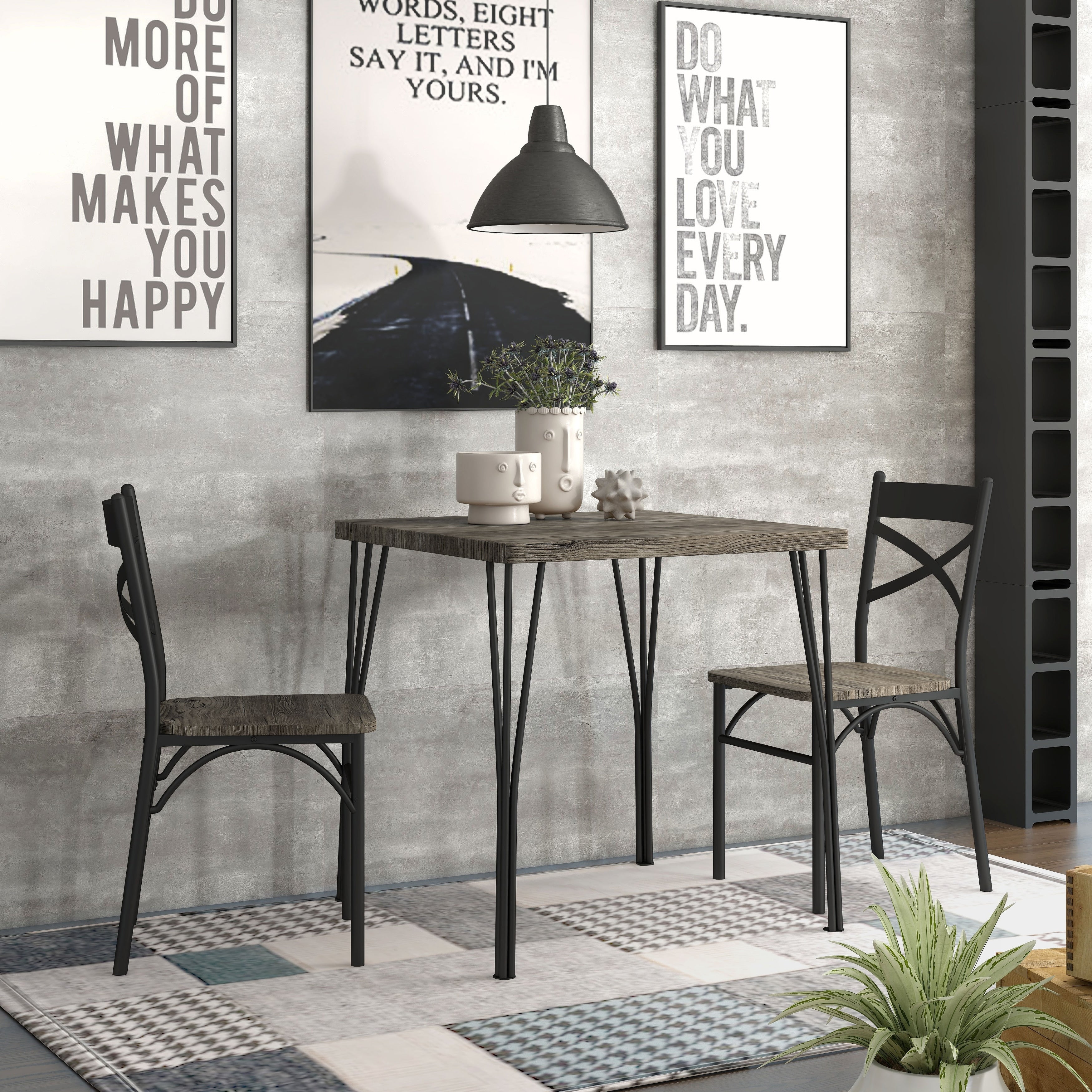 Furniture Of America Hathway Dark Bronze Compact Dining Set
