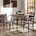 Furniture Of America Hathway Industrial 5 Piece Dark Bronze Small Dining Set