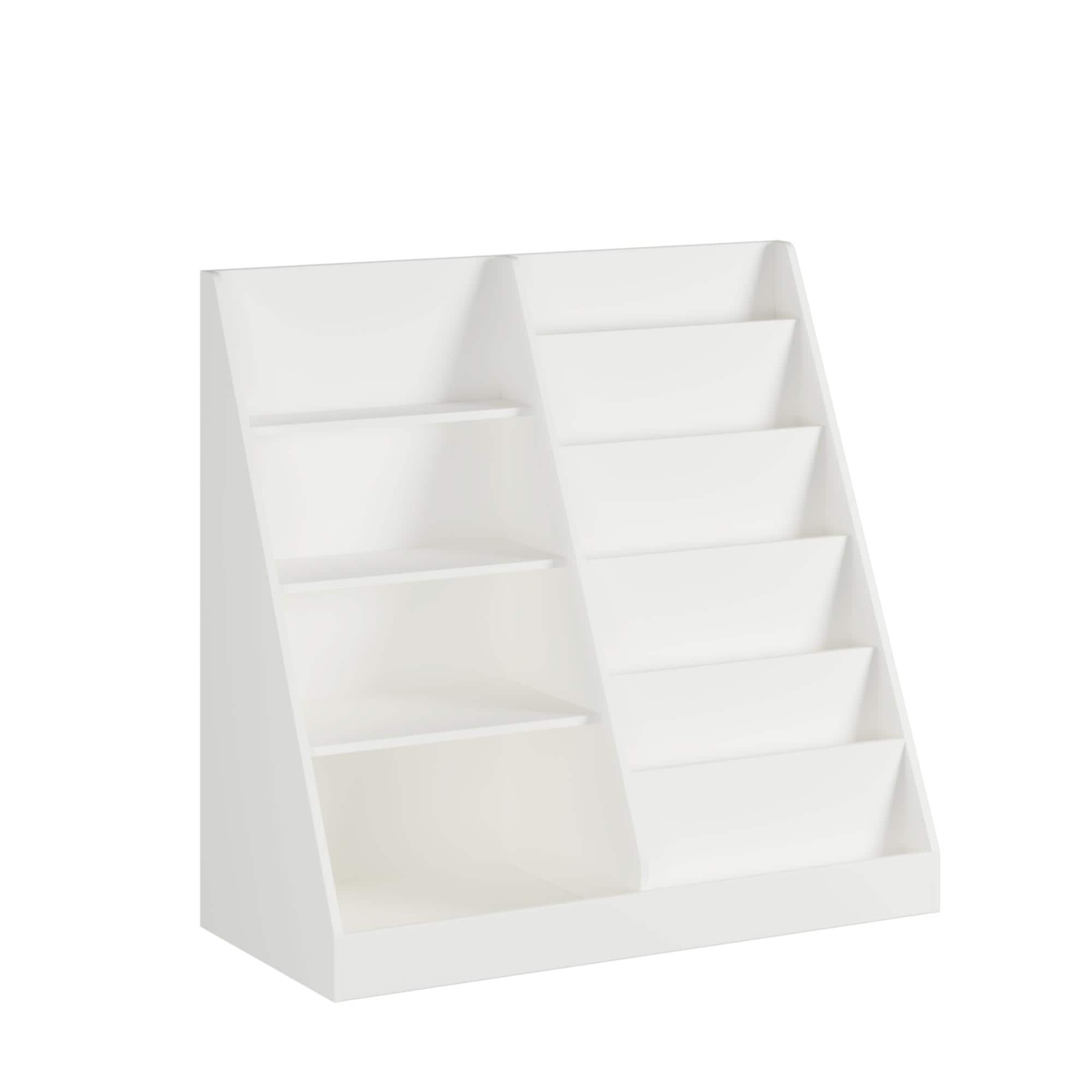 Furniturer 4 Tier Kids Bookshelf And Toy Storage Organizer Wooden Kids Bookcase For Bedroom Playroom Nursery