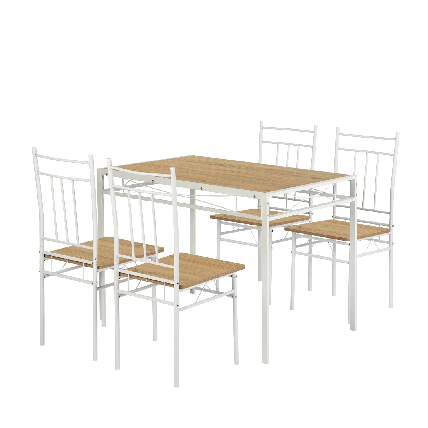 Furniturer 5 Piece Dining Table Set For 4 Modern Kitchen Dinette Set With Metal Frame