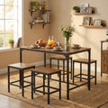 Furniturer 5 Piece Dining Table Set With 4 Stools Space Saving Kitchen Dinette Set Metal Frame