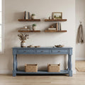 Furniturer Console Table With Floating Shelves Entryway Storage Set