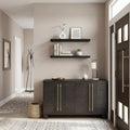 Furniturer Sideboard With Shelves Set Taupe Storage Cabinet