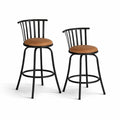 Furniturer Swivel Bar Stools Set Of 2 Counter Height Kitchen Island Chairs With Low Back Footrest And Metal Frame