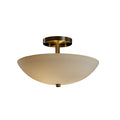 Justice Design Group Fusion 2 Light Brushed Nickel Round Bowl Semi Flush Opal Shade