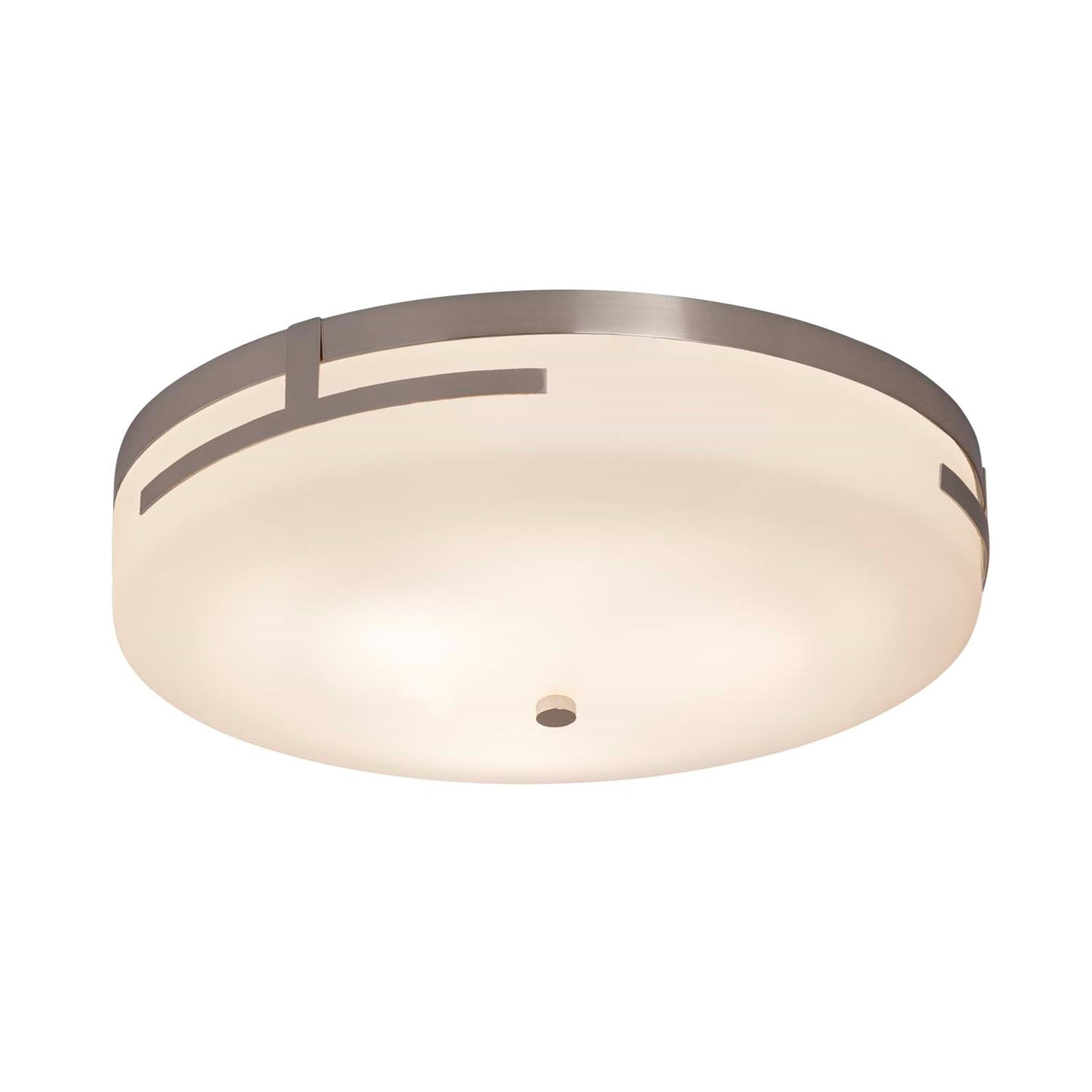 Justice Design Group Fusion Atlas Polished Chrome 19 Inch Led Round Flush Mount Opal Shade
