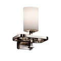 Fusion Collection Arcadia 1 Light Brushed Nickel Wall Sconce Frosted Opal Shade