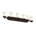 Fusion Rondo 6 Light Bath Bar Opal Cylinder W Flat Rim Shade