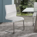 Fusion Contemporary Side Chair In Grey And Stainless Steel Set Of 2