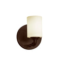 Fusion Bronx 1 Light Dark Bronze Wall Sconce Opal Cylinder W Flat Rim Shade