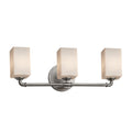 Fusion Bronx 3 Light Bath Bar Opal Square W Flat Rim Shade