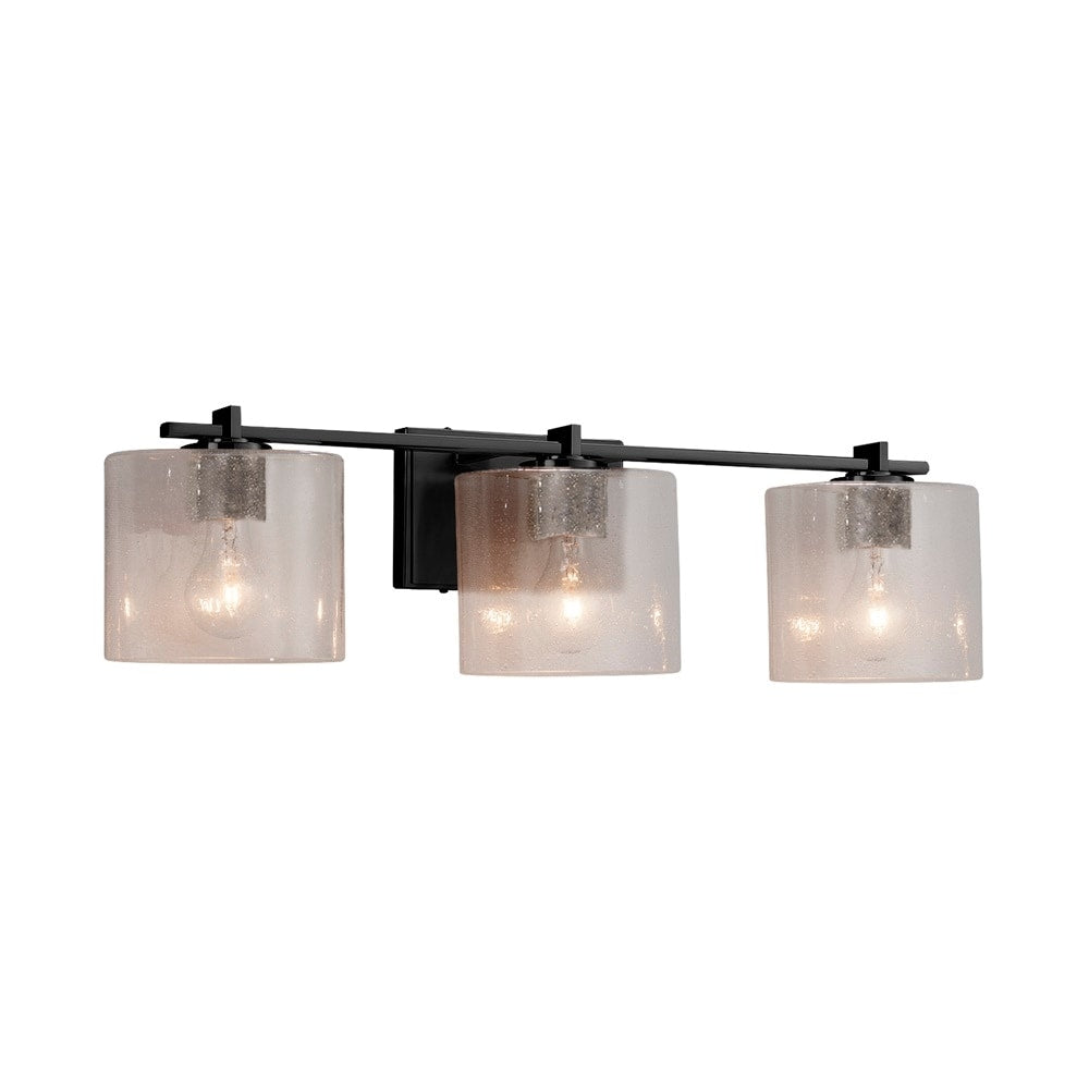 Fusion Era 3 Light Bath Bar Seeded Oval Shade